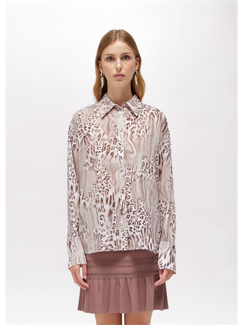 Camicia in seta stretch animalier BLUGIRL BLUMARINE | RA6035T2949/P9371